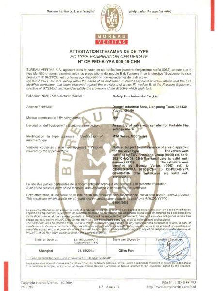 CE certificate valve&cylinder